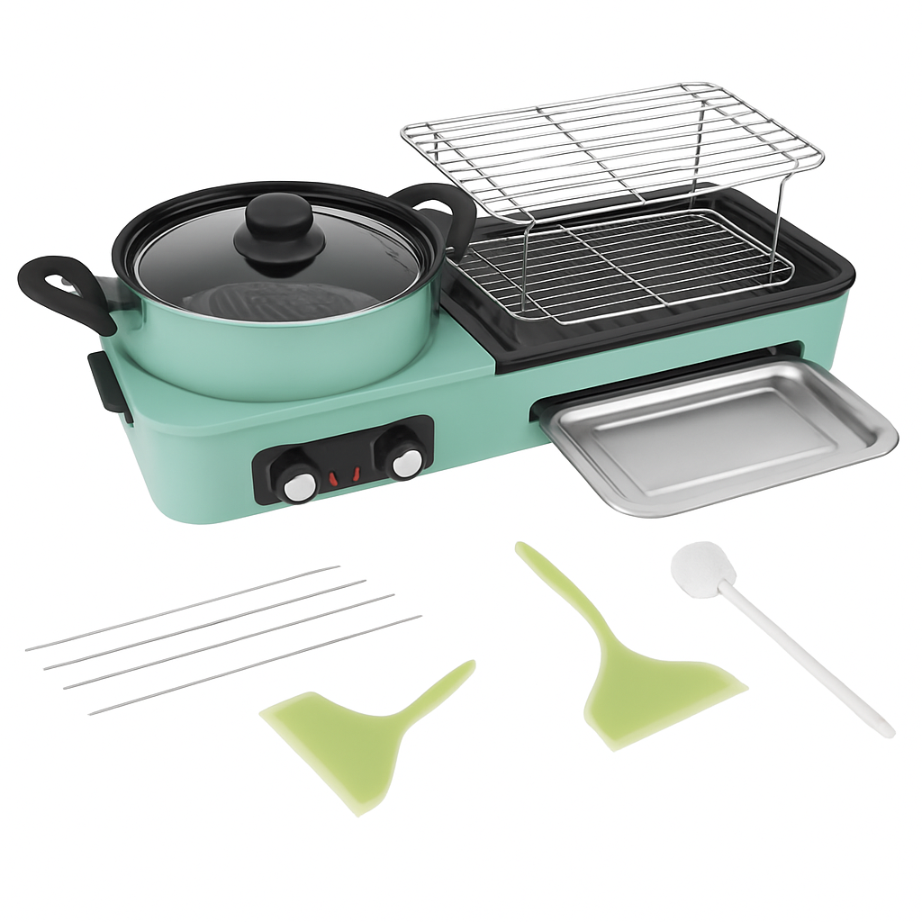 3-in-1 Electric Hot Pot with Grill for Family Meals