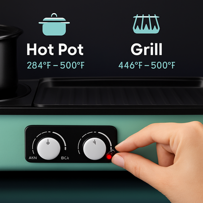 3-in-1 Electric Hot Pot with Grill for Family Meals