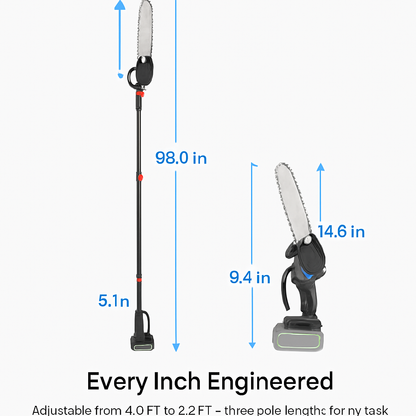 2-In-1 Cordless Pole Saw & Mini Chainsaw