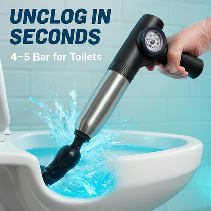 Electric Toilet Plunger with Real-Time Pressure Display