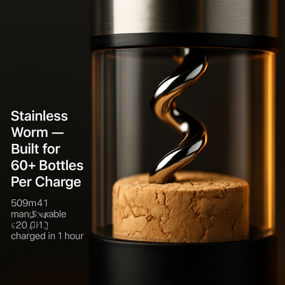 Electric Wine Opener Set with Aerator, Foil Cutter & Stopper
