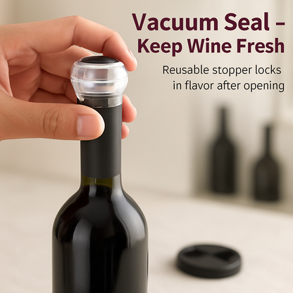 Electric Wine Opener Set with Aerator, Foil Cutter & Stopper