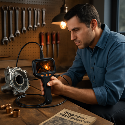 Articulating Borescope Inspection Camera with Light