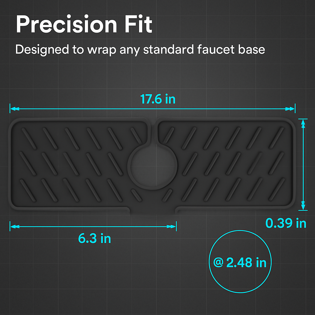 Silicone Faucet Mat for Kitchen Sink Splash Guard