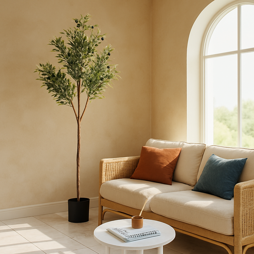 Artificial Olive Tree with Lush Branches and Fruits