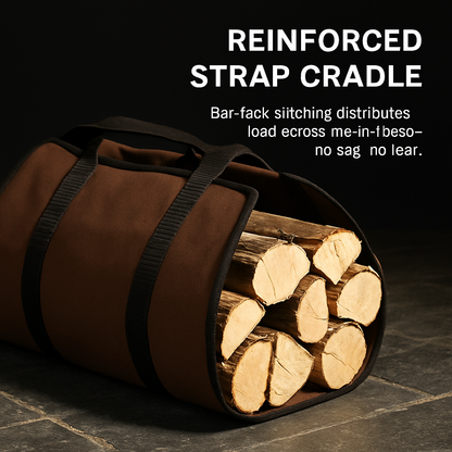 Firewood Carrier Bag with Handle for Indoor Outdoor Use