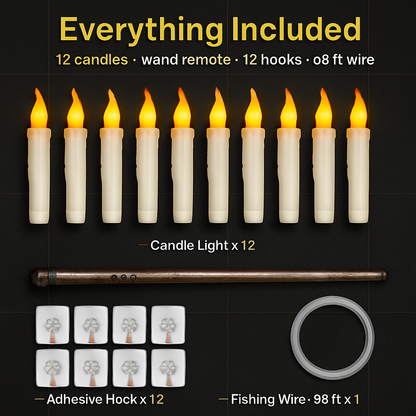 Flameless Floating LED Candles with Remote Wand