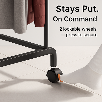 Double Rods Garment Rack with Storage Bag