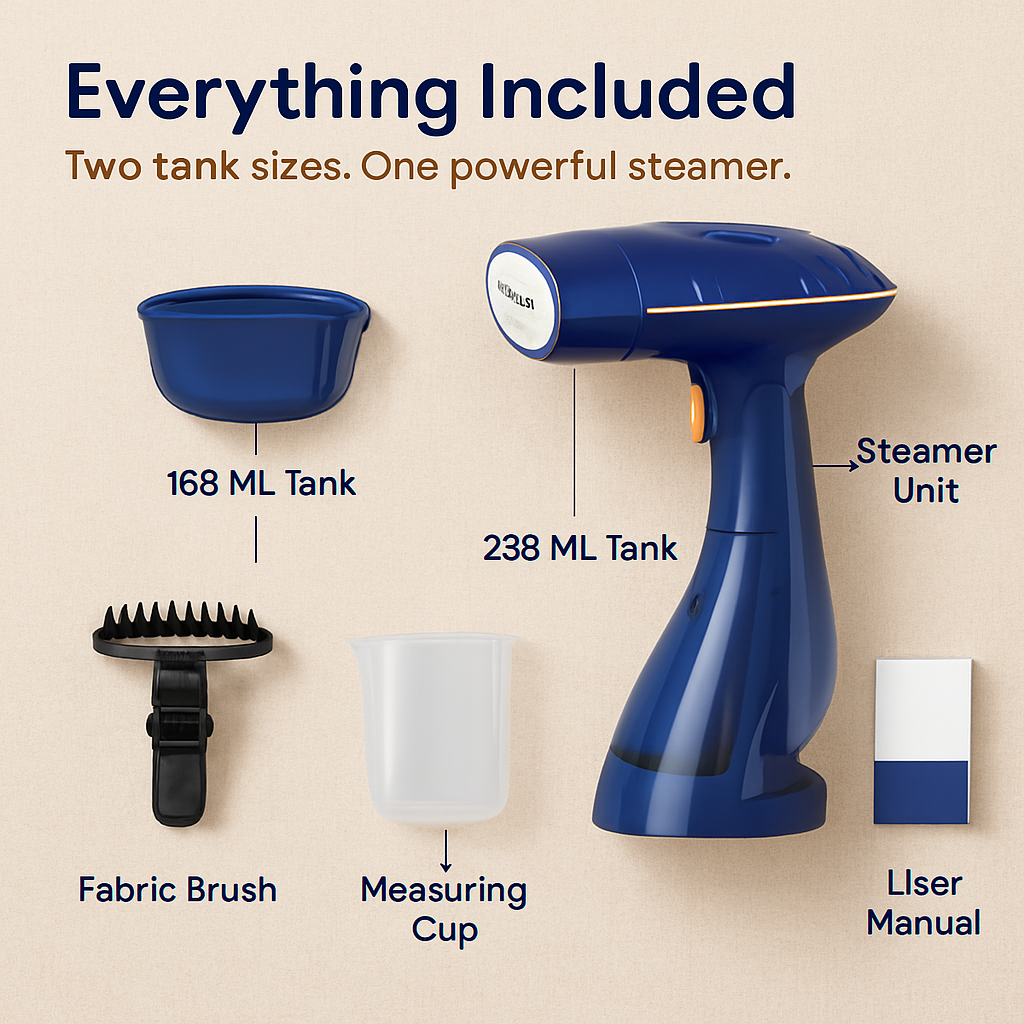 2-in-1 Foldable Garment Steamer for Flat & Hanging Ironing