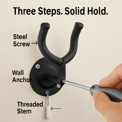 Wall Mount Guitar Hanger Padded Steel Guitar Bracket Holder Hook Rack For Electric Acoustic Bass Guitars