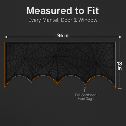 Halloween Black Lace Spiderweb Mantle Scarf