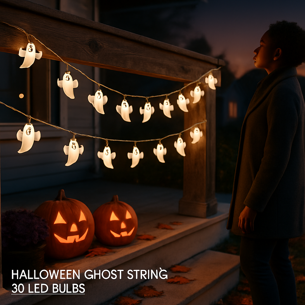 Halloween Ghost String Lights for Parties and Home Decor