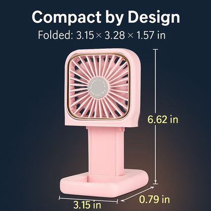 Folding Mini Fan - 5-in-1 Hands-free Neck & Desk Fan