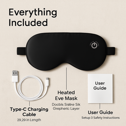Cordless Silk Eye Mask for Dry Eyes - Comfortable Warmt