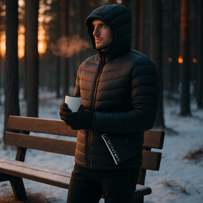 Heated Jacket - Lightweight Hooded Coat for Winter Warmth