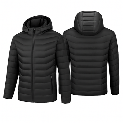 Heated Jacket - Lightweight Hooded Coat for Winter Warmth