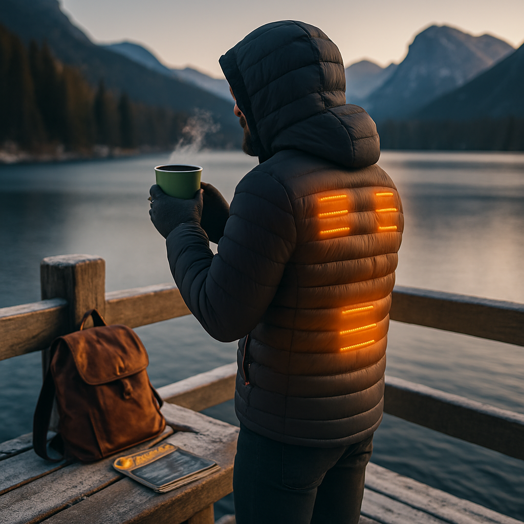 Heated Jacket - Lightweight Hooded Coat for Winter Warmth