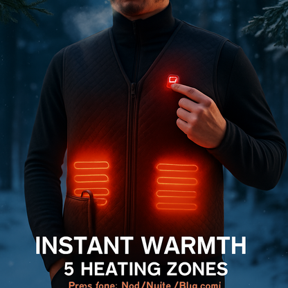 Heat Jacket Vest with 5 Heating Zones for Winter Comfort