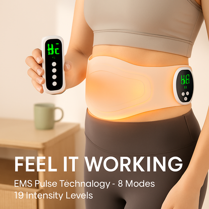 EMS Lower Back Massager Heating Pad Cordless Heating Pad for Back Belly Waist with Remote Magnetic Host 8 Modes 19 Intensity Levels 3 Heating Levels