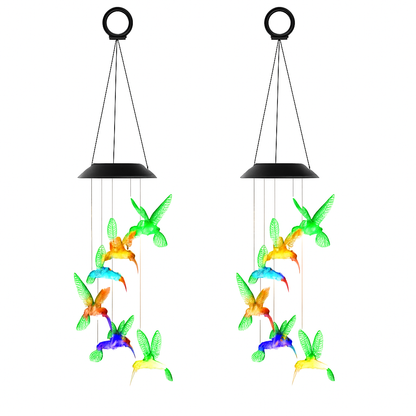 Solar Hummingbird Wind Chime Color Changing