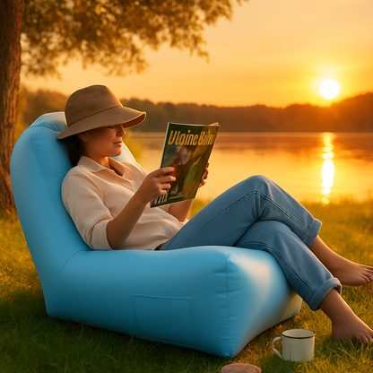 Inflatable Lounger Air Sofa Chair Couch w/ Portable Organizing Bag Waterproof Anti-Leaking for Backyard Lakeside Beach Traveling Camping Picnics
