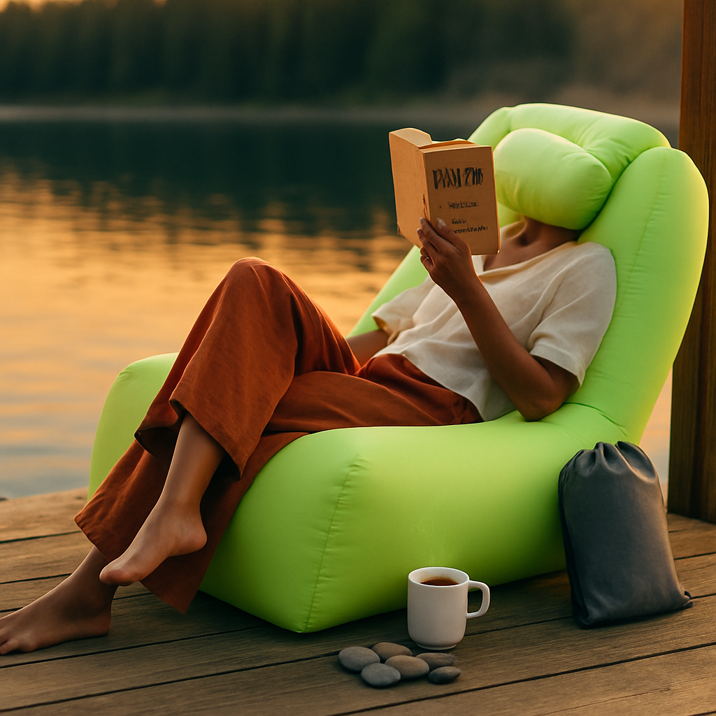 Inflatable Lounger Air Sofa Chair Couch w/ Portable Organizing Bag Waterproof Anti-Leaking for Backyard Lakeside Beach Traveling Camping Picnics