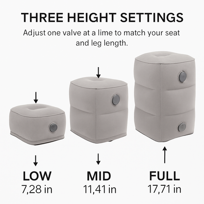 Inflatable Foot Rest with Air Bag – Adjustable Travel