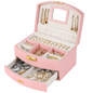 2-Layer Jewelry Box for Rings, Earrings, Necklaces