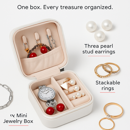 Mini Jewelry Storage Box: Portable Organizer for Rings