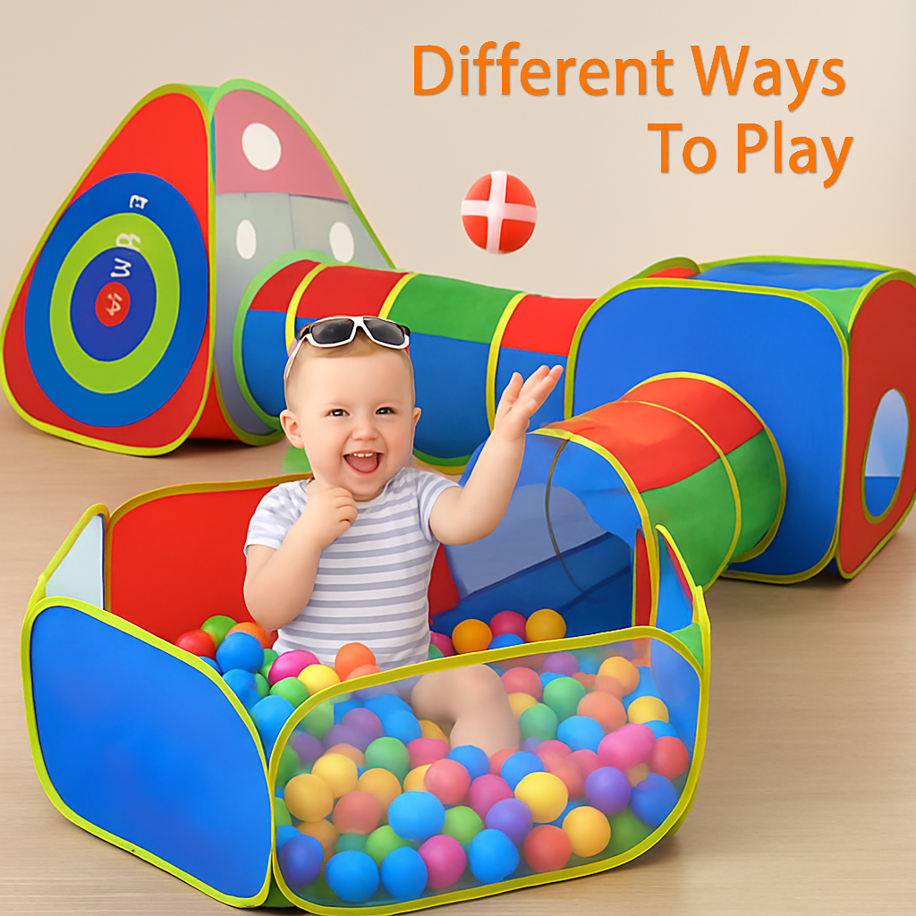 Kids Ball Pit Tents Pop Up Playhouse with Tunnels