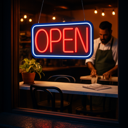 LED Open Sign with Adjustable Brightness