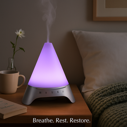 120ml Cool Mist Humidifier Ultrasonic Aroma Essential Oil Diffuser w/Soothing Sounds 7 Color Night Lights Waterless Auto Off for Relaxation and Sleepi