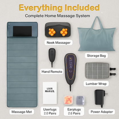 Full Body Massage Mat with Heat and Neck Pillow