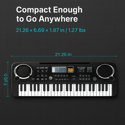61 Keys Digital Keyboard with Microphone for Beginners