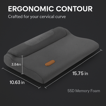 Neck Massager Pillow Ergonomic Massager Memory Foam Pillow with 3-Level Heating 3-Intensity Vibration 30Min Timer for Neck Back Shoulder Pain Relief