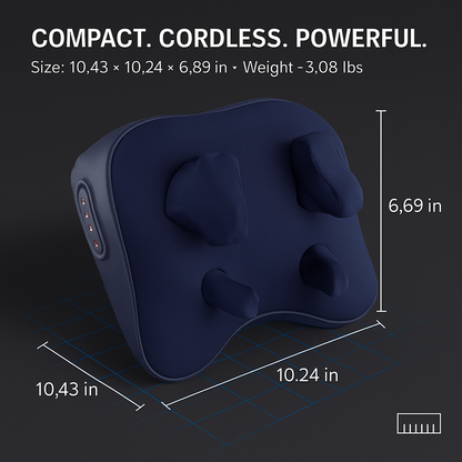 Cordless Neck Massager Pillow with Heat and Shiatsu