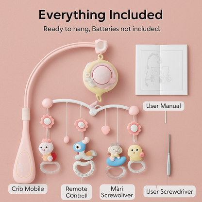 Baby Musical Crib Bell with Mobile & Star Projection