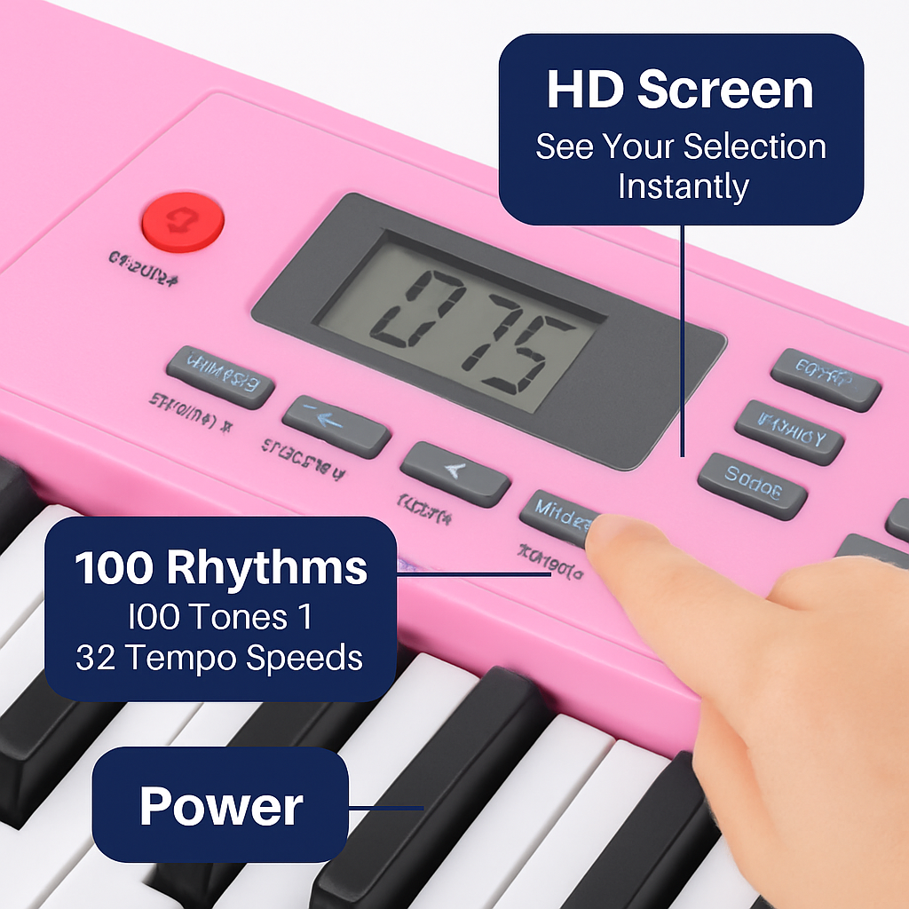 61-Key Digital Music Keyboard for Kids with Stand