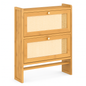 2-Tier Bamboo Shoe Cabinet with Flip Drawers