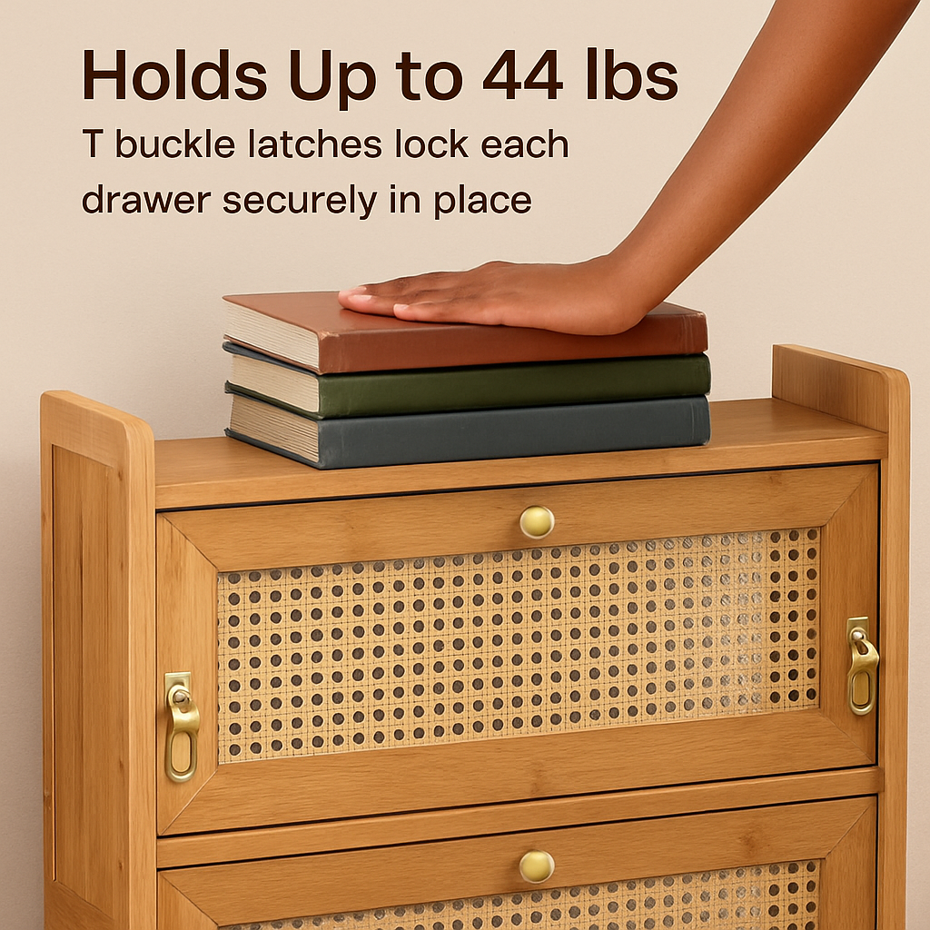 2-Tier Bamboo Shoe Cabinet with Flip Drawers