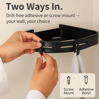 Corner Shower Caddy Shelf, Adhesive Wall Mount Organizer