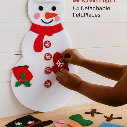 Felt Christmas Snowman Set for DIY Decor - 54 Pcs