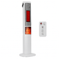 1500W Oscillating Ceramic Tower Space Heater with 3D Flame Portable Electric Heater with 3 Wind Modes Remote Control 5 Timer Overheat Tip-Over Protect
