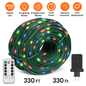 330FT 1000LED String Lights Outdoor Christmas Decoration Lights with Remote IP44 Waterproof 8 Lighting Modes 8 Brightness Timer Plug In Fairy Light Xm