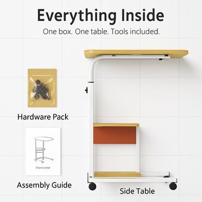 C Side Table 3-Tier Laptop Desk for Small Spaces