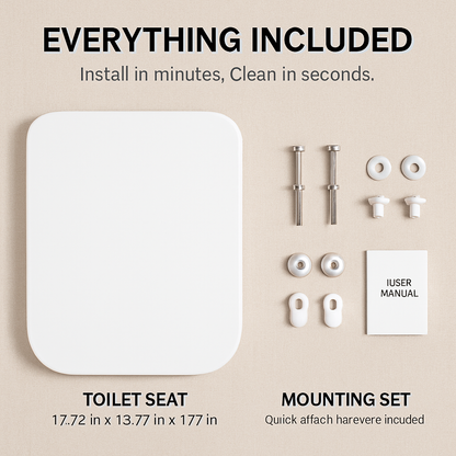 Square Toilet Seat with Grip-Tight Bumpers