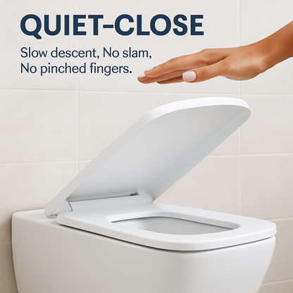 Square Toilet Seat with Grip-Tight Bumpers