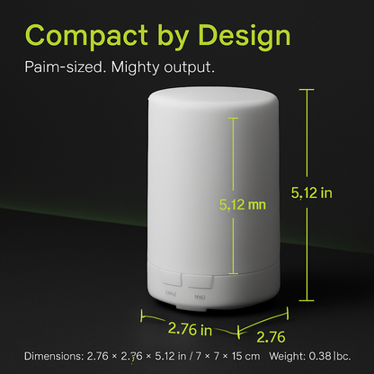 Mini Cool Mist Humidifier Ultrasonic Aroma Essential Oil Diffuser w/7 Color LED Lights 4 Timer Settings for Office Home Room Vehicle Study Yoga Spa