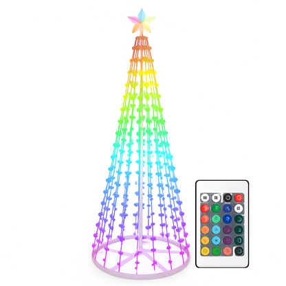 LED Smart Christmas Cone Tree Outdoor Lighted Christmas Tree Light with App Control Remote Control IP44 Waterproof Timer 210 Modes for Indoor Outside