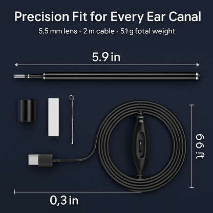 Ear Endoscope Wax Remover Tool with LED Lights